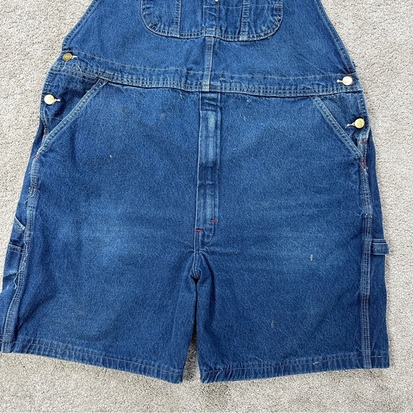 Dickies Women’s Carpenter Denim Relaxed Fit Overall Shorts Bib in Blue 40X30 - Picture 3 of 14